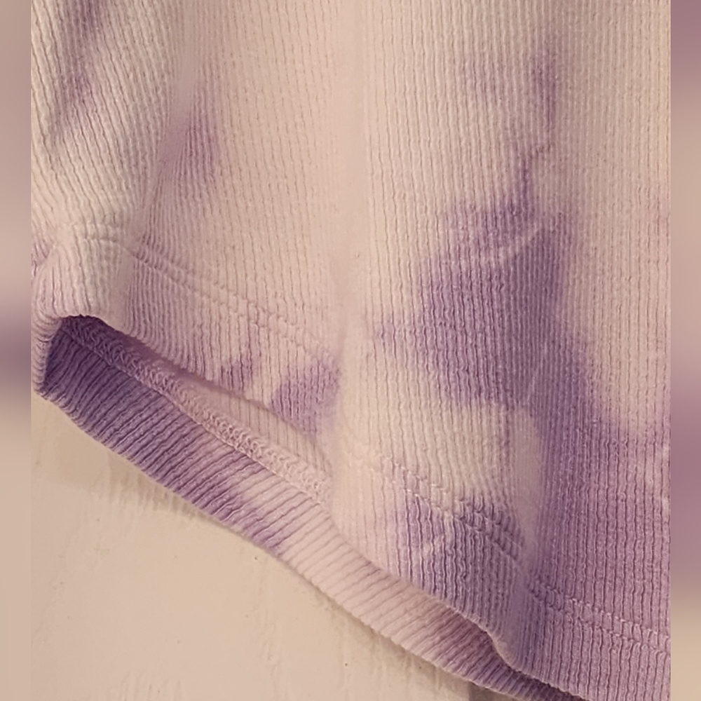BOBI Los Angeles crop purple tie-dye Jewel neck lS tee size Large - Picture 6 of 10